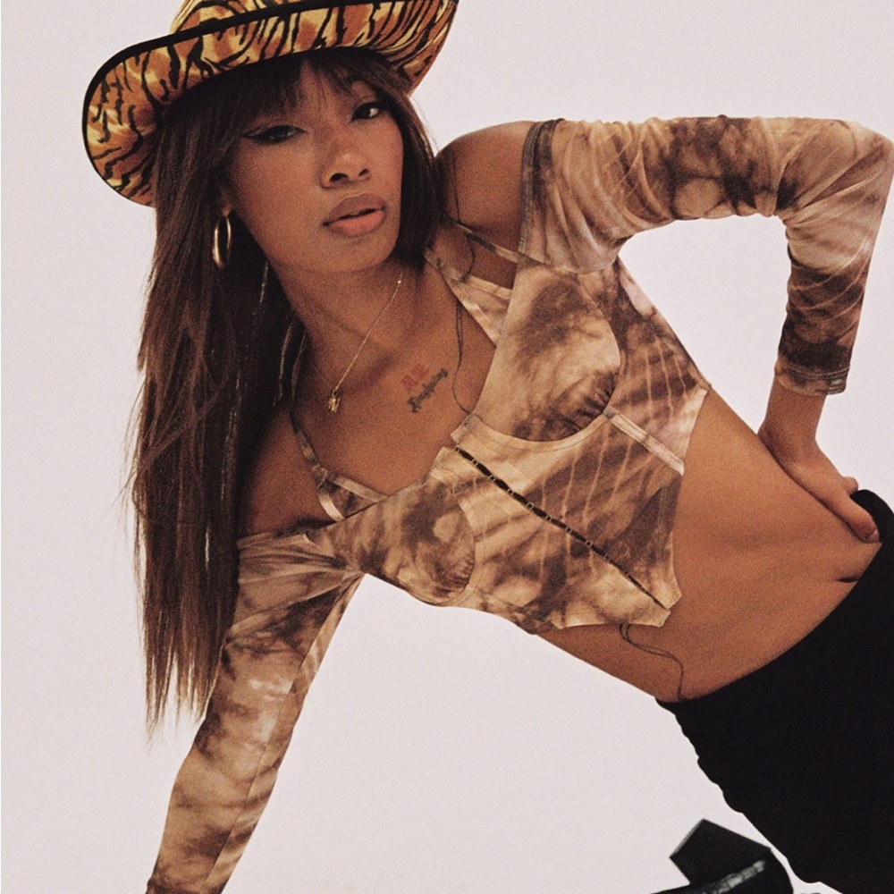 Princess Polly Brown Tie-Dye Crop Top